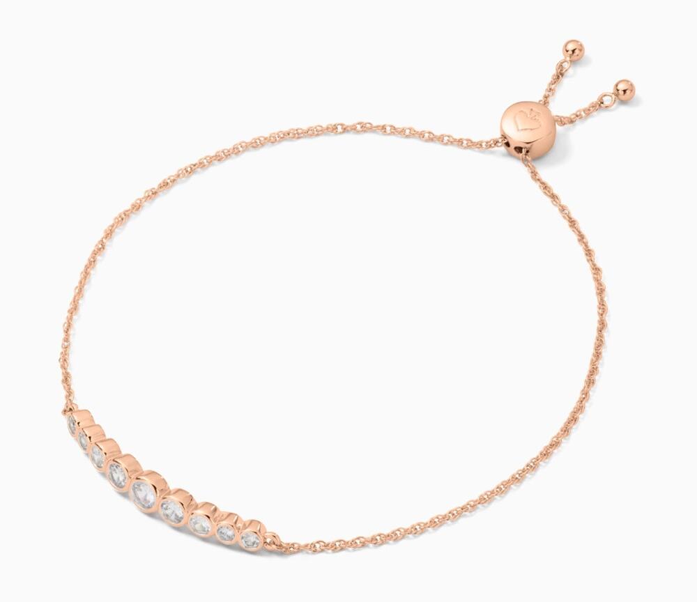 Kate Spade Full Circle Slider adjustable Chain Bracelet Rose Gold